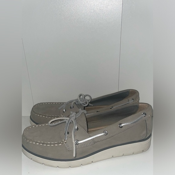Gray suede🩶sperry platforms chunky sneakers platform sneakers boat shoes y2k - Picture 4 of 9